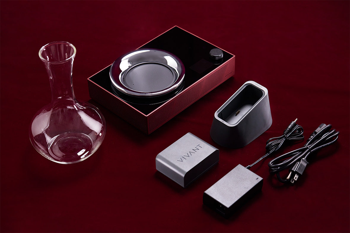 Titan Portable Electronic Decanter Chiller|Limited-time New Year Gift: 4 Handmade Burgundy Glasses