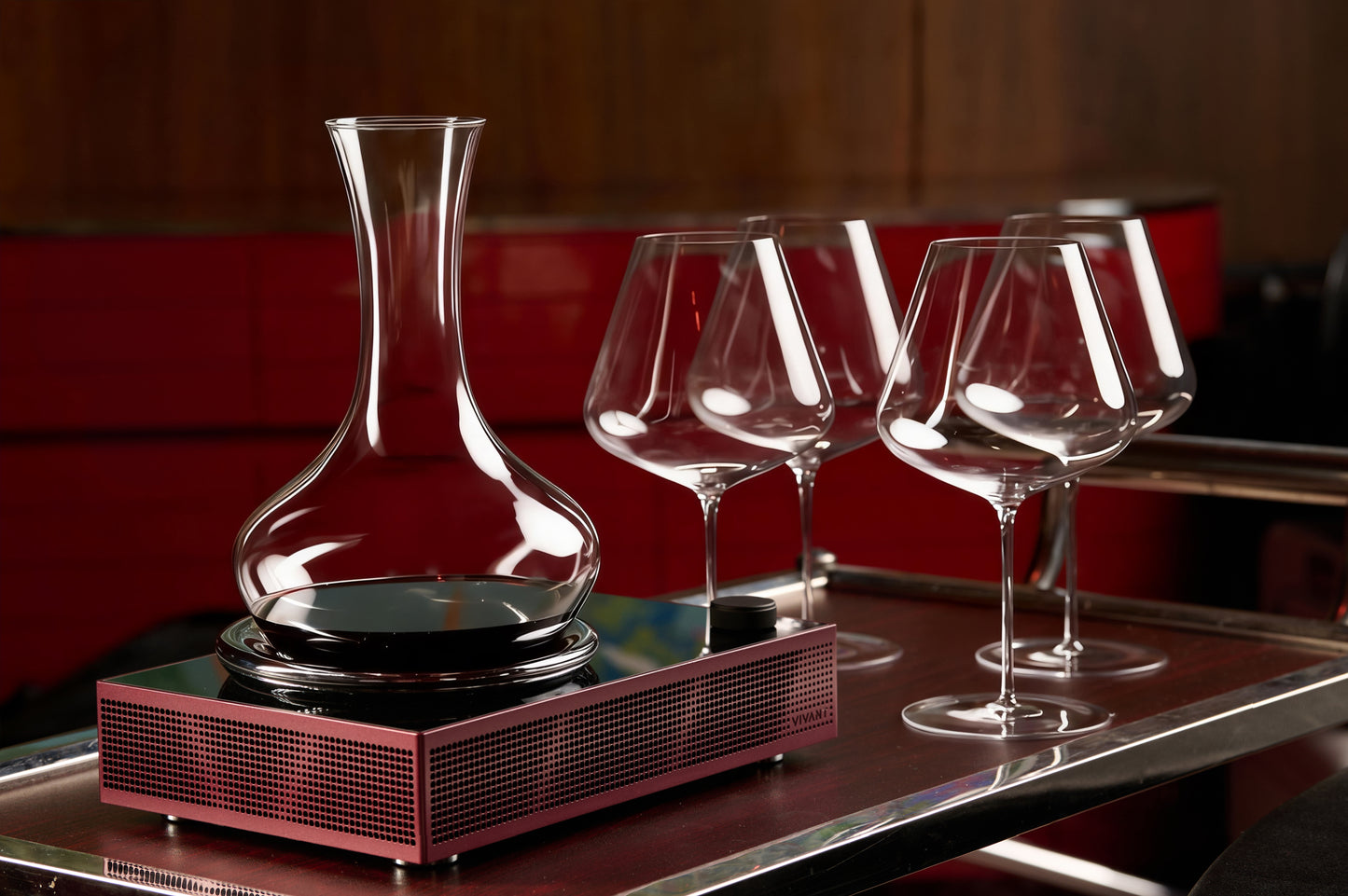Titan Portable Electronic Decanter Chiller｜Limited-time New Year Gift: 4 Handmade Burgundy Glasses
